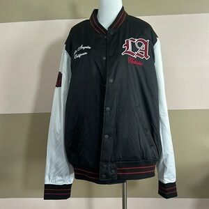 Holliester Sherpa-Lined Varsity Bomber Jacket size xl